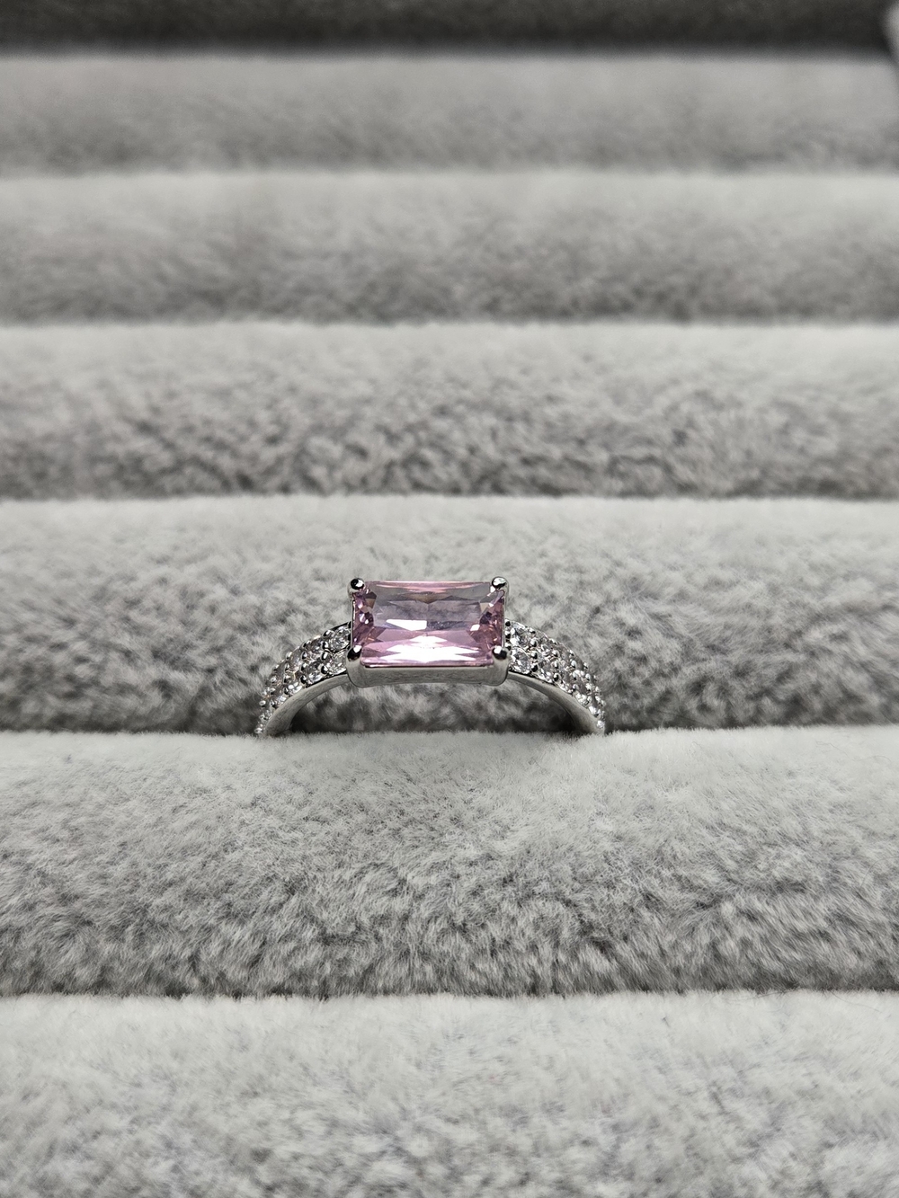 Size 6 Rose Quartz Cubic Zirconia Rhodium Plated Bomb Party I've Found My Passio